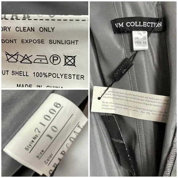 VM COLLECTION ILLUSION CAP SLEEVE RUCHED BUST BEADED FORMAL EVENING GOWN - Picture 15 of 16